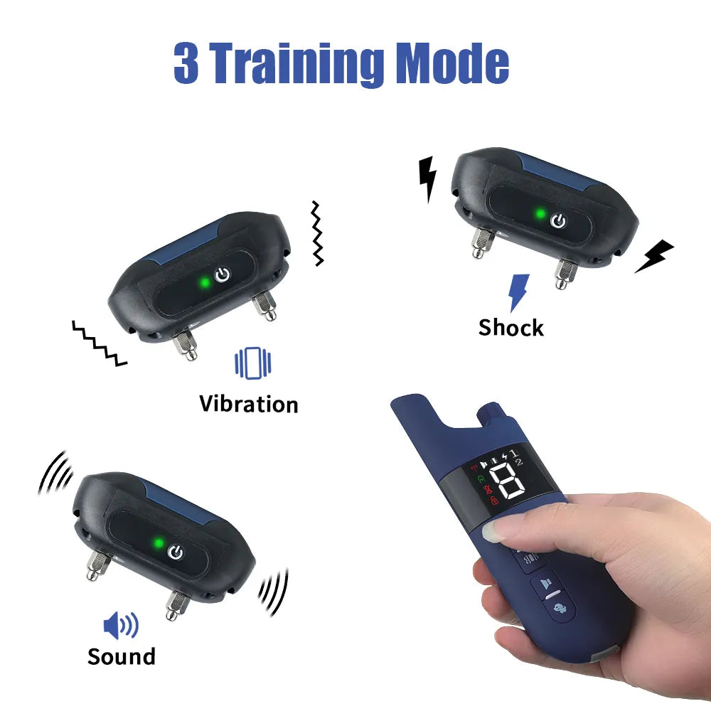 MASBRILL 800m Electric Dog Training Collar Light IP7 Waterproof Pet Remote Control With Shock Vibration Sound Function Collars