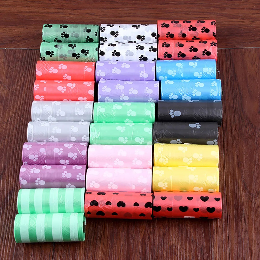 30Rolls Dog Poop Bags with Dispenser and Leash Clip Disposable Puppy Pooper Scooper Bag Small Rolls Outdoor Clean Pets Supplies