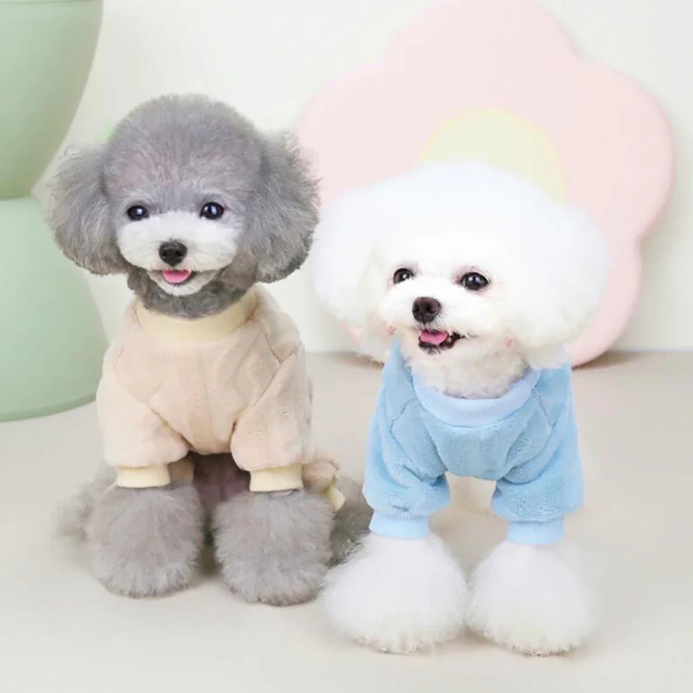 Winter Warm Fleece Dog Jumpsuit for Small Medium Puppy Cat Pajamas Coat Chihuahua Clothes French Bulldog Costume Yorkie Outfits