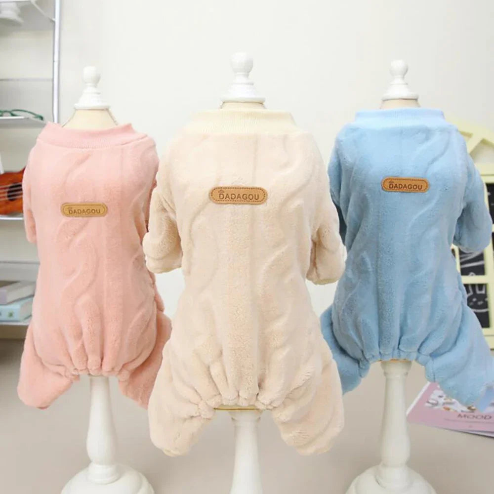 Winter Warm Fleece Dog Jumpsuit for Small Medium Puppy Cat Pajamas Coat Chihuahua Clothes French Bulldog Costume Yorkie Outfits
