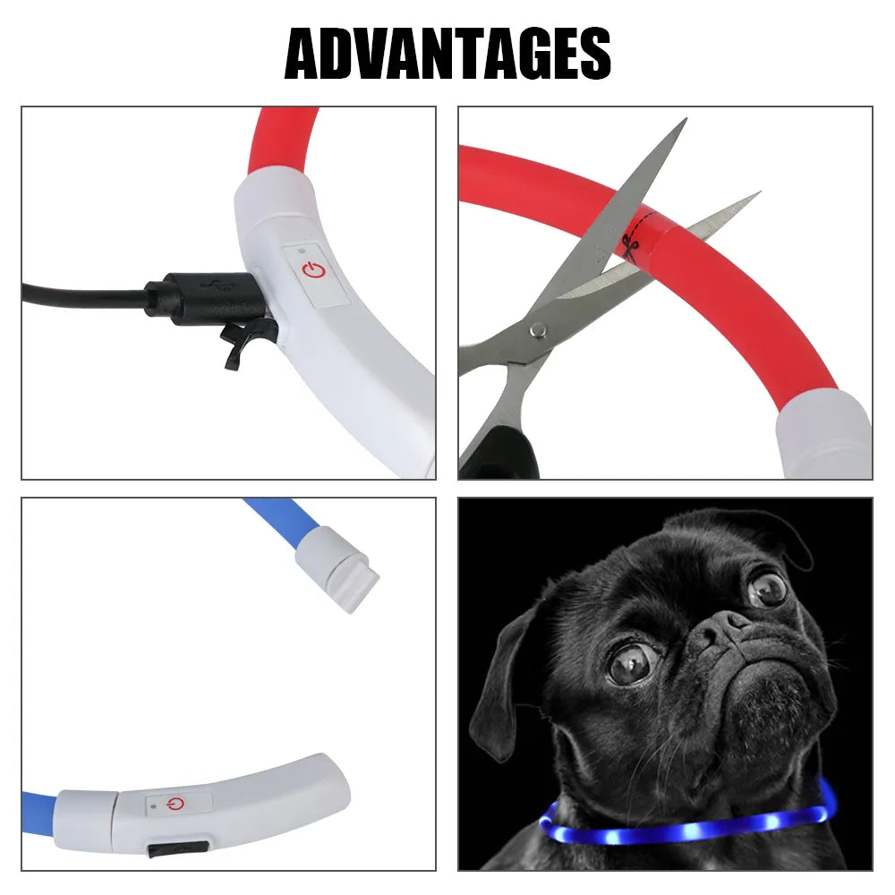 Night Safety Flashing Glow Collar Night Luminous Charge Collar Led Usb Dog Collar Pet Accessories Dog Accessories