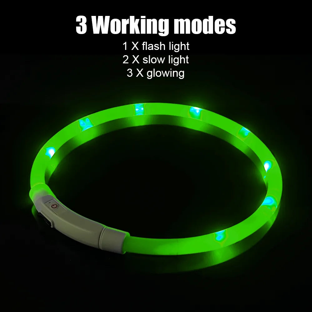 Night Safety Flashing Glow Collar Night Luminous Charge Collar Led Usb Dog Collar Pet Accessories Dog Accessories