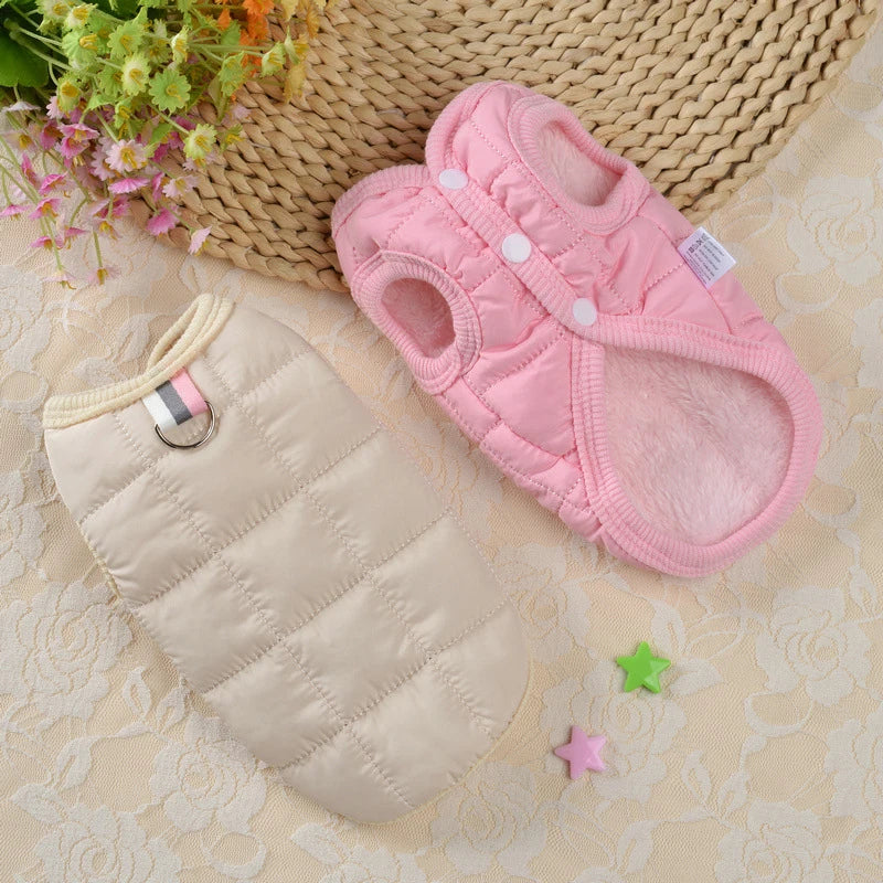 Winter Warm Dog Clothes For Small Dogs Windproof Dog Down Jacket Solid Color Dogs Coat Jacket Padded Clothing Chihuahua Clothes