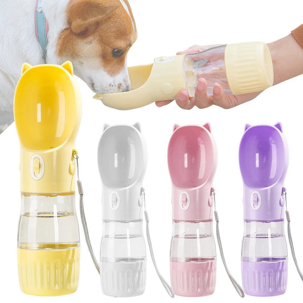 2 In 1 Portable Dog Water Bottle Dispenser For Small Dogs Cats Outdoor Walking Travel Hiking Drinking Bowls Chihuahua Supplies