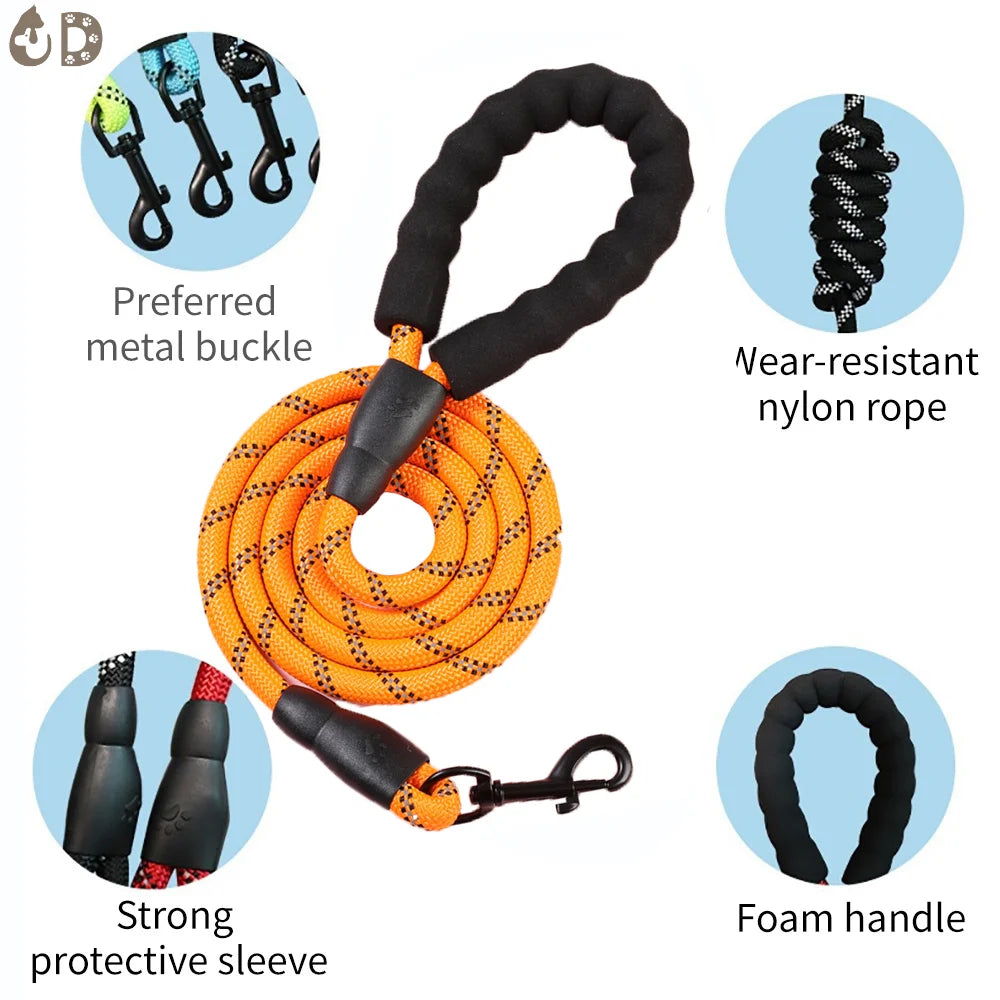 Dog Leash 120/150/200/300cm Nylon Pet Leashes Reflective Dog Leash For Medium Small Large Dog Leashes Ropes Pet Accessories