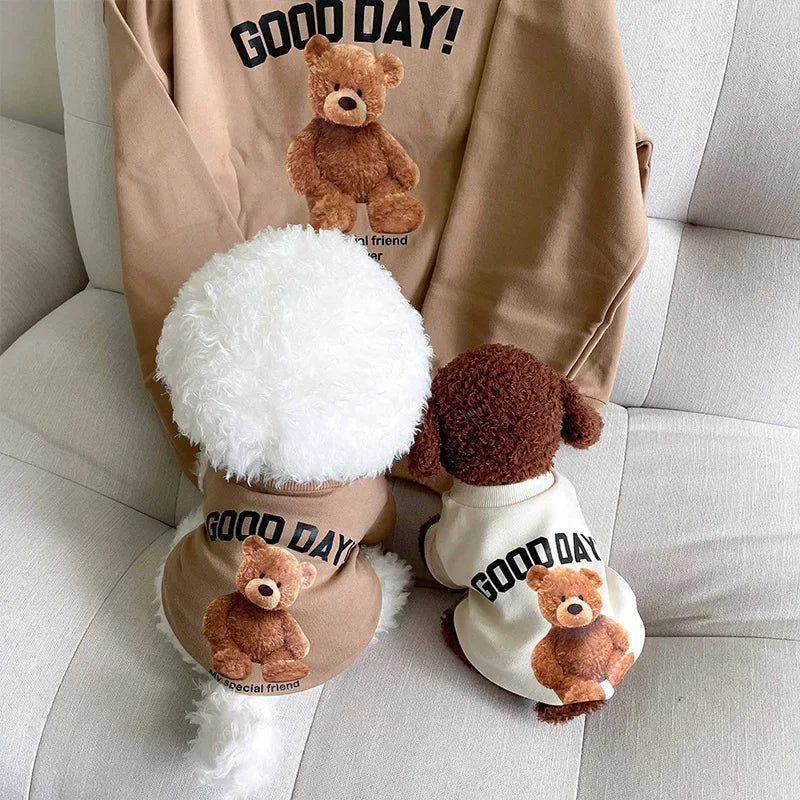 Winter Warm Pet Dog Clothes Cute Bear Dogs Hoodies for Puppy Small Medium Dogs Clothing Sweatshirt Kawaii Clothes 푸들 강아지 옷