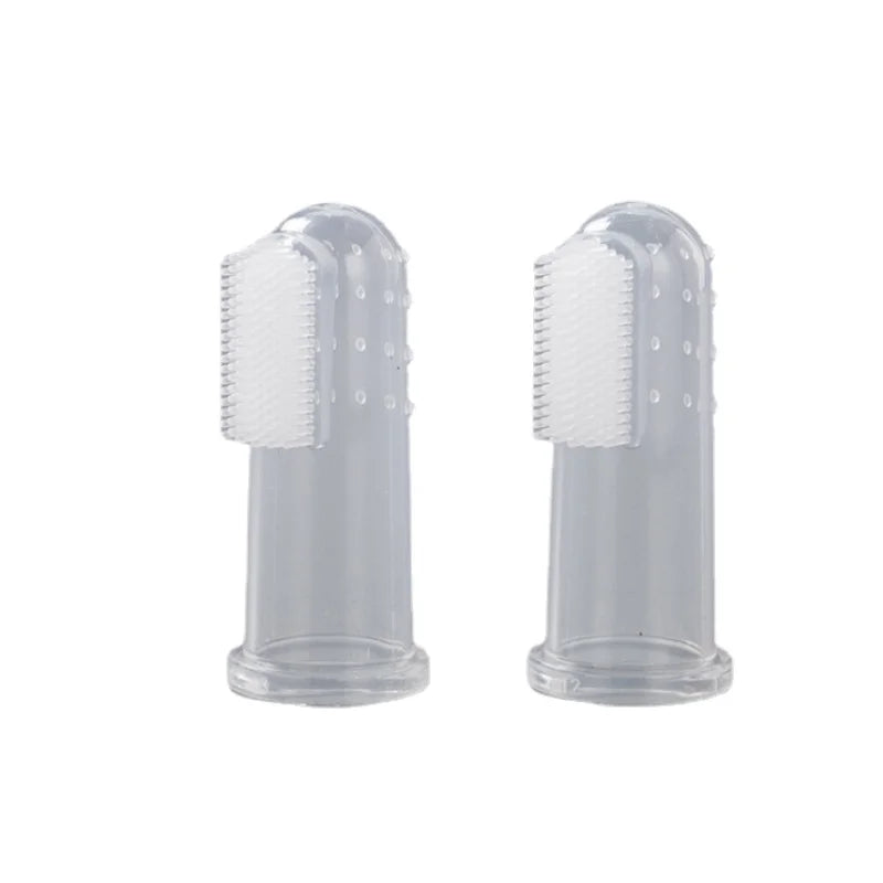 2 Pcs Soft Silicone Pet Finger Toothbrush Teddy Dog Brush Cleaning Bad Breath Teeth Care Dog Cat Oral Cleaning Stuff