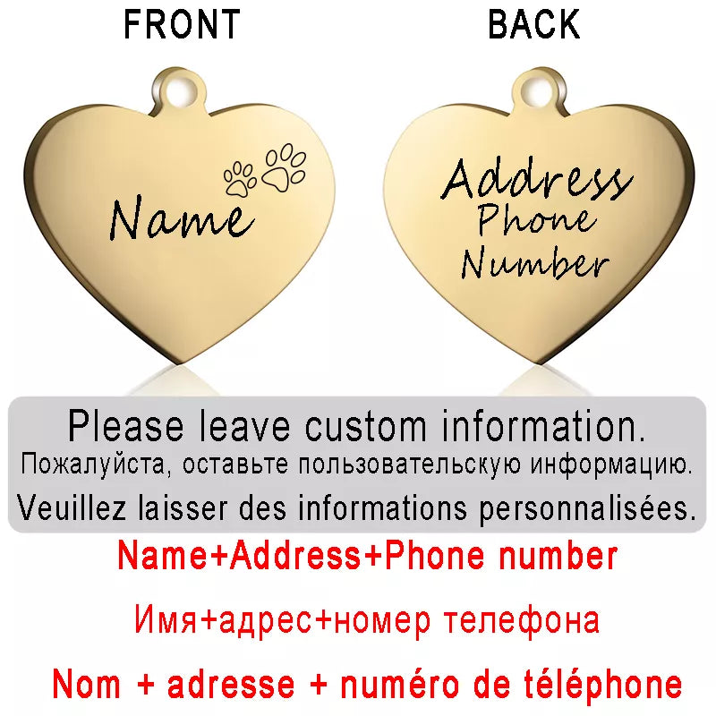 Dog ID Heart Tag Custom Personalized Cat Collar Pendant Engraved Pet NSPECIFICATIONSBrand Name: PAWFECTType: ID Tagsis_customized: YESMaterial: Stainless SteelIs Smart Device: noOrigin: Mainland ChinaCN: ZhejiangPattern: LetterFeature:ShopDoggieworksShopDoggieworksDog ID Heart Tag Custom Personalized Cat Collar Pendant Engraved Pet Necklace Chain Charm Supplies