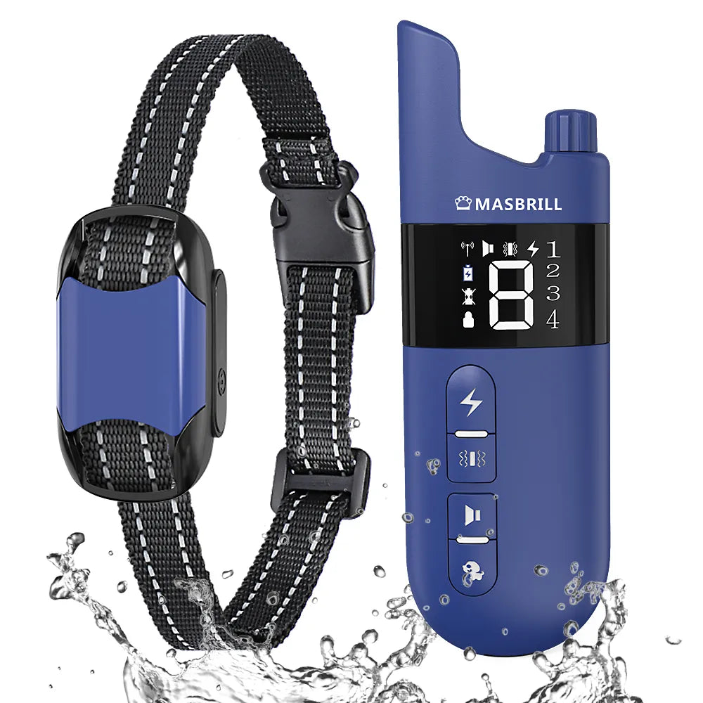 MASBRILL 800m Electric Dog Training Collar Light IP7 Waterproof Pet Remote Control With Shock Vibration Sound Function Collars