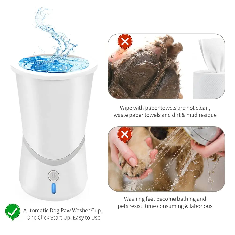 Automatic Dog Paws Cleaner Pet Foot Washer Cup Portable Paw Cleaner For Small and Medium-sized Dogs With Soft Silicone Bristles