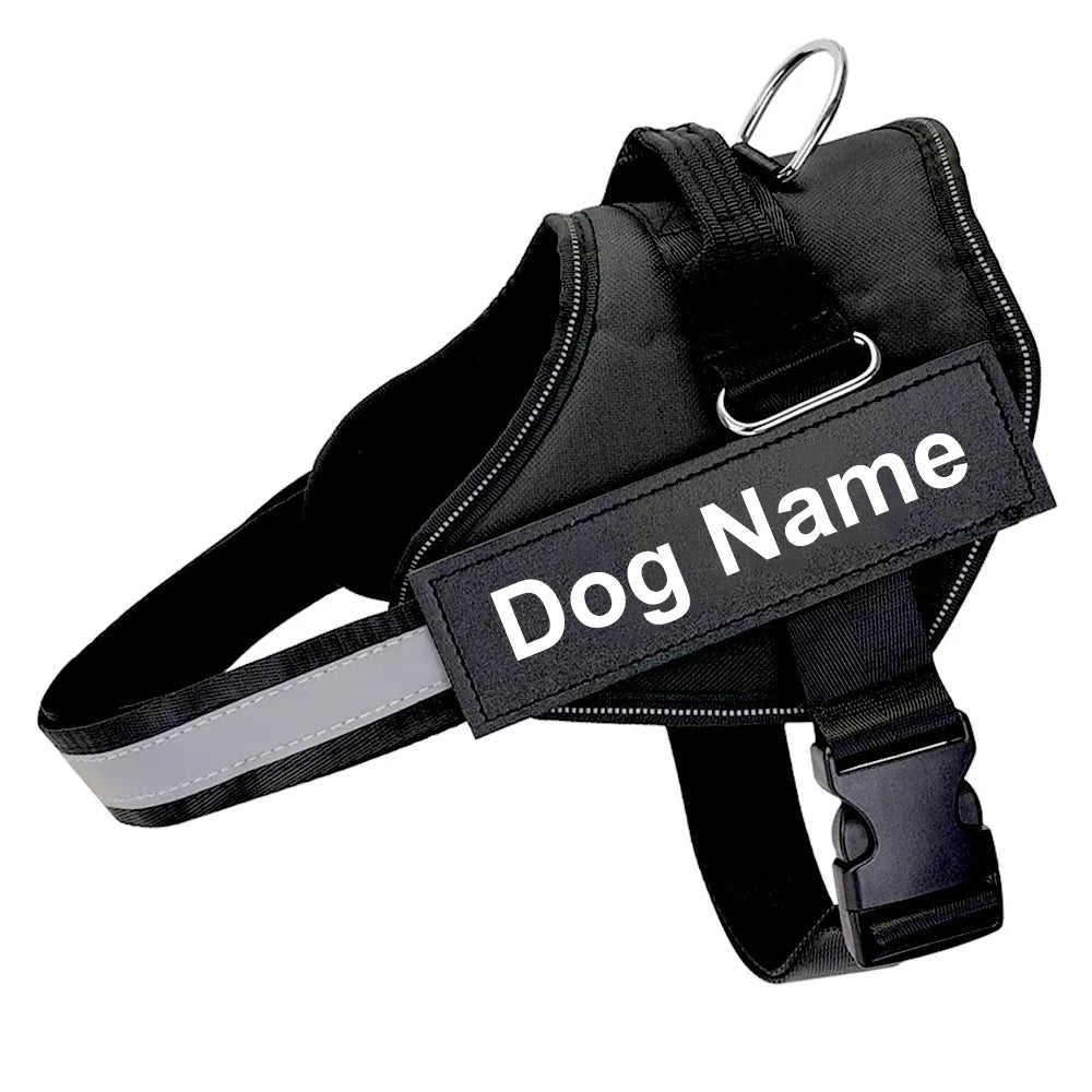 Personalized Dog Harness Reflective Adjustable Dog Harness Vest For small large Dog With Customized Patch Dogs Training Supplies