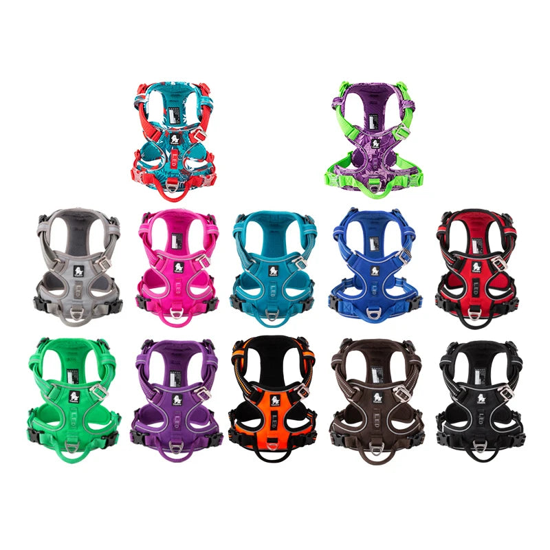 Truelove Front Nylon Dog Harness No Pull Vest Soft Adjustable Safety Harness For Dog Small Large Running Training French Bulldog