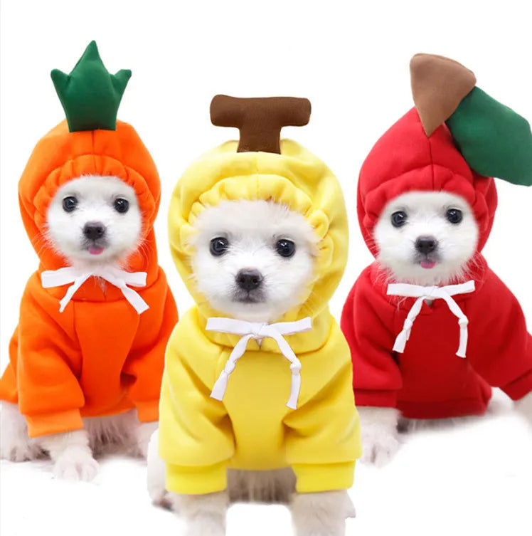 Dog Winter Warm Clothes Cute Plush Coat Hoodies Pet Costume Jacket For Puppy Cat French Bulldog Chihuahua Small Dog Clothing