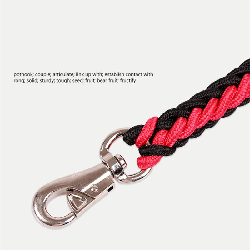 17 colors Length Double Strand Rope Large Dog Leashes Metal P Chain Buckle National Color Pet Traction Rope Collar Set 1.2M A 21