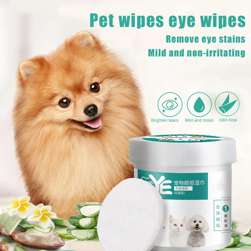 1 Box 130 Count Pet Cat Dog Wet Wipes Eye/Ear Stain Cleaning Portable Wet Towels Supplies CLH@8