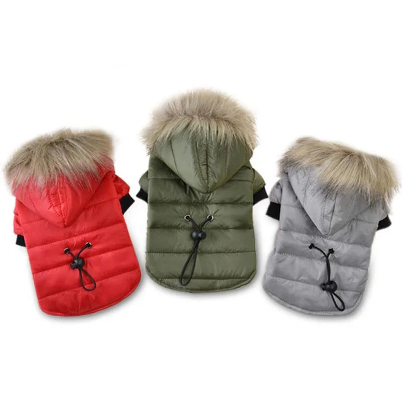 Soft Furry Hoodie Warm Cotton Dog Clothes For Small Dogs Windproof Pet Jacket Puppy Coat Winter Clothing For Yorkies Chihuahua