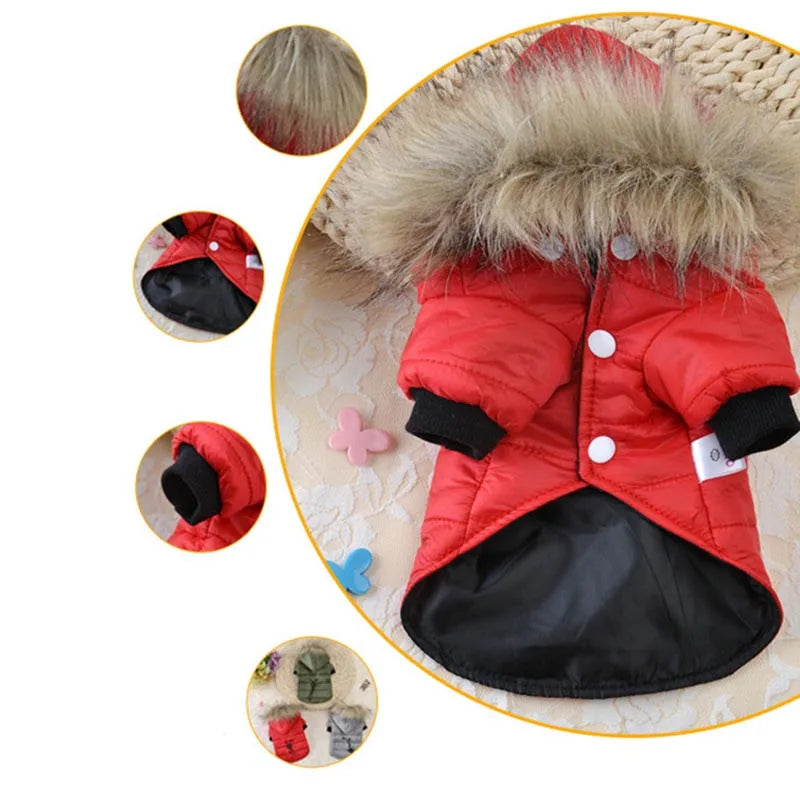 Soft Furry Hoodie Warm Cotton Dog Clothes For Small Dogs Windproof Pet Jacket Puppy Coat Winter Clothing For Yorkies Chihuahua