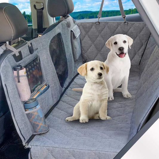 Dog Car Seat Cover Protector Waterproof with Storage Pockets Washable Dog Hammock for Cars Trucks and SUV Safety Carrier For Dog