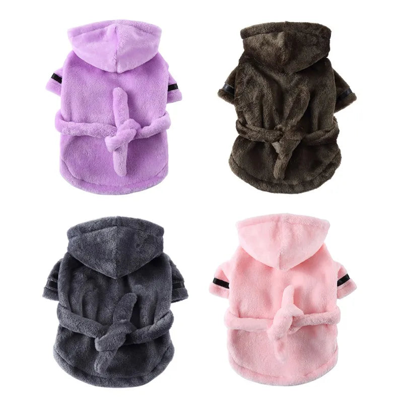 Pet Dog Bathrobe Dog Pajamas Sleeping Clothes Soft Pet Bath Drying Towel Clothes for for Puppy Dogs Cats Pet Accessories