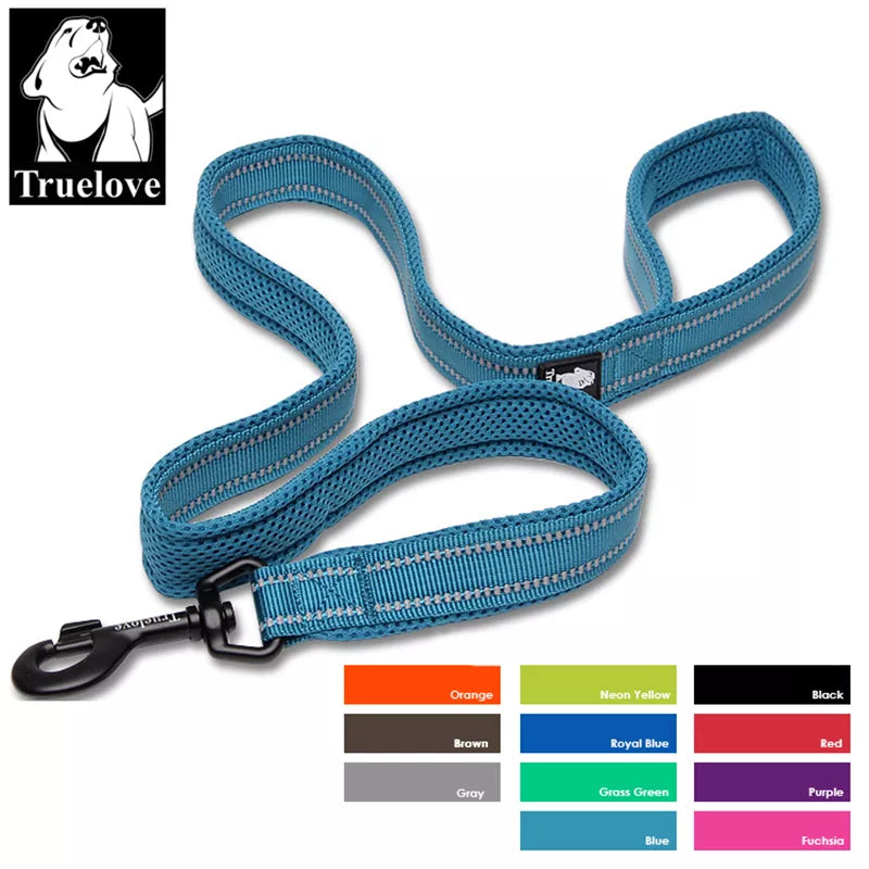 Truelove Soft Dog Pet Leash in Harness and Collar Reflective Nylon Cat Mesh Walking Training 11 Color Length 110cm TLL2111