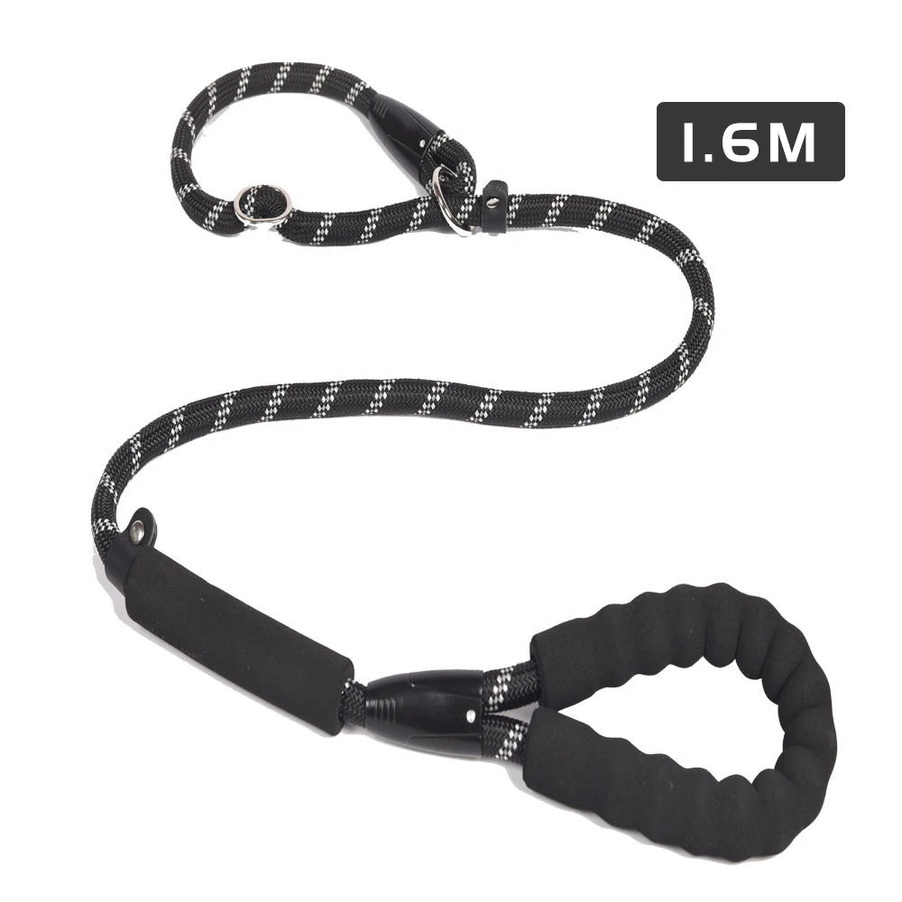 Nylon Pet Leash Outdoor Training Reflective Dog Leashes Double Handle Rope P Style Adjustable Collar Belt For Small Large Dogs