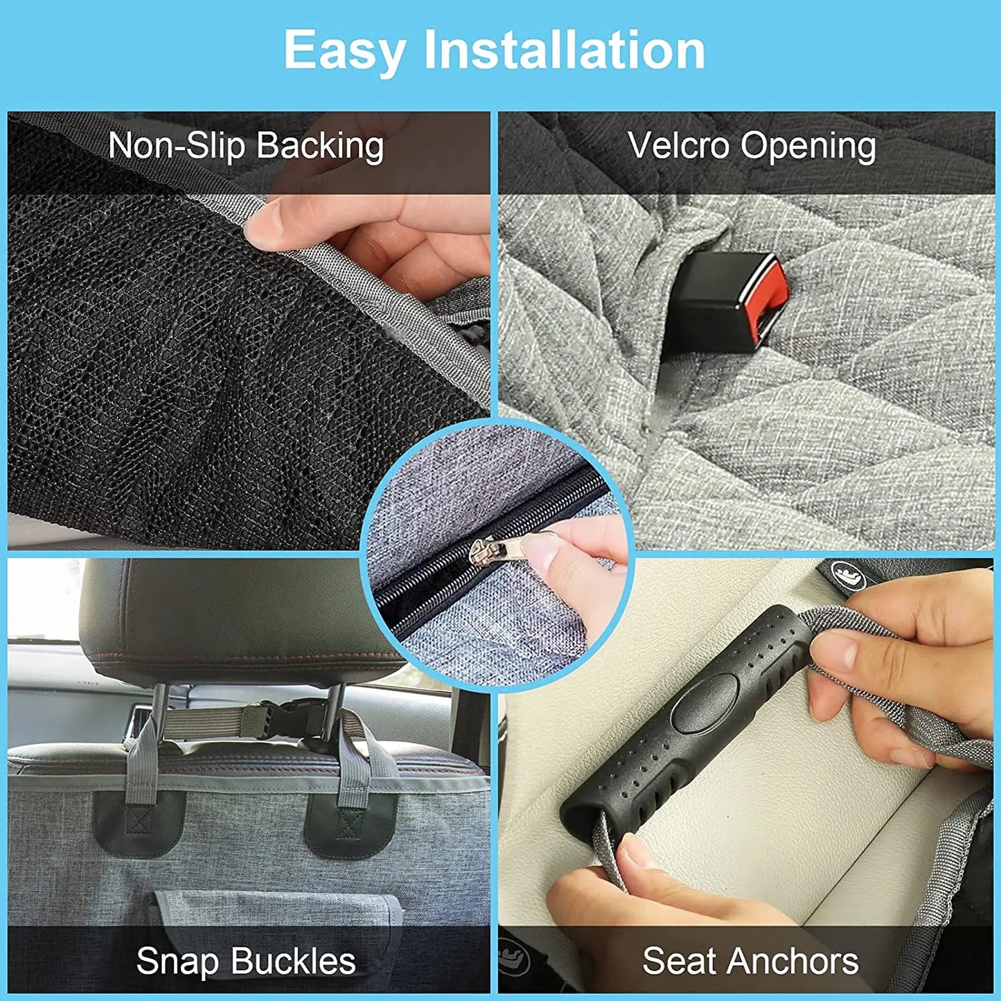 Dog Car Seat Cover Protector Waterproof with Storage Pockets Washable Dog Hammock for Cars Trucks and SUV Safety Carrier For Dog