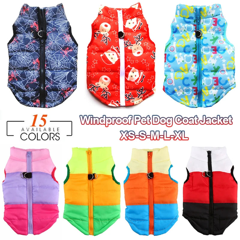 Warm Dog Clothes Windproof Winter Pet Dog Coat Jacket Padded Clothing for Yorkie Chihuahua Puppy Cat Outfit Vest Pet Products