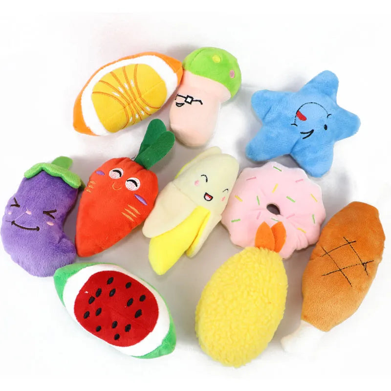 10PCS/lot MixColors Wholesale Pet Dog Toys For Small Dogs Cute Puppy Cat Chew Squeaker Squeaky Plush Toy Pet Supplies