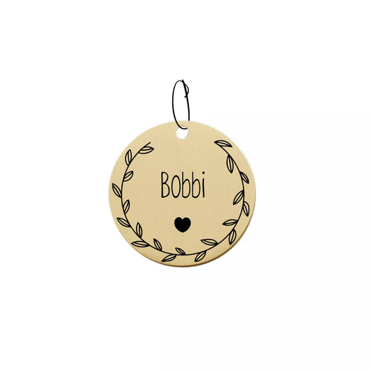 006 Cats Dogs ID Tags Flower Wreath Custom for Small and Large Pet Collar Accessories Name Charm Engraved Double Sided