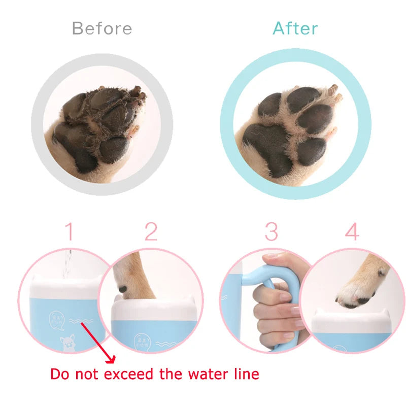 Outdoor Portable Pet Pog Paw Cleaner Cup Soft Silicone Foot Washer Clean Dog Paws One Click Manual Quick Feet Wash Cleaner