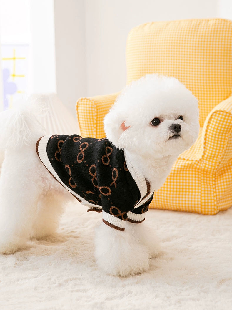 Cool Cardigan Sweater Puppy Clothes Spring and Autumn Pet Teddy Small Size Dogs Bichon Cat Cute Internet Celebrity