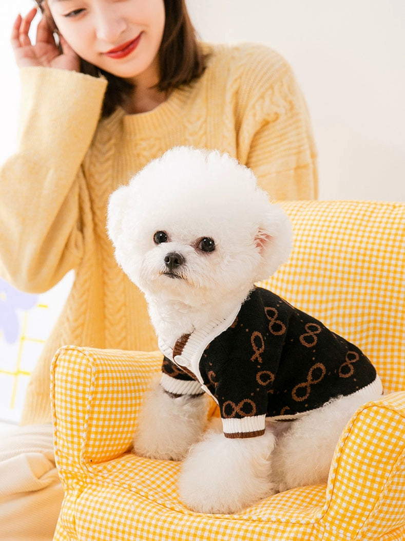 Cool Cardigan Sweater Puppy Clothes Spring and Autumn Pet Teddy Small Size Dogs Bichon Cat Cute Internet Celebrity