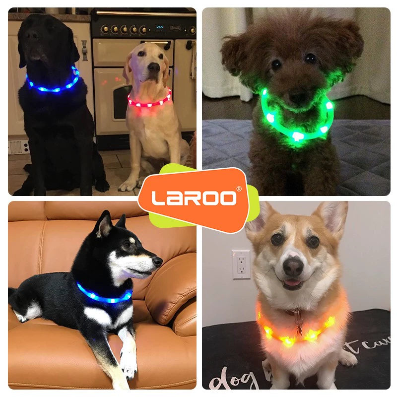 Laroo Leno F31 Dog Luminous Collar Night Walking Dog Anti-Lost Charging Large, Medium and Small Dogs Luminous Collar