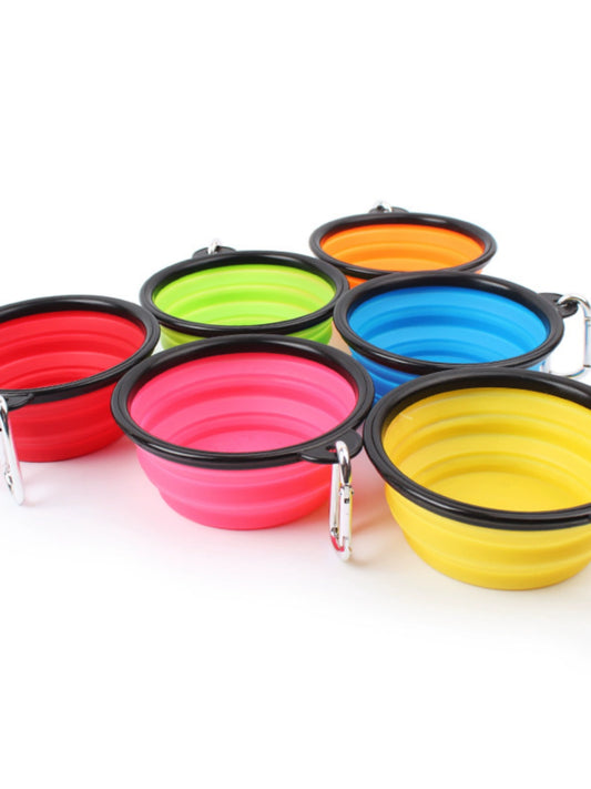 Pet Supplies Dog Cat Neutral Go out Portable Silicone Bowl Folding Bowl Dog Bowl Water Bowl Dog Food Bowl Cat Bowl