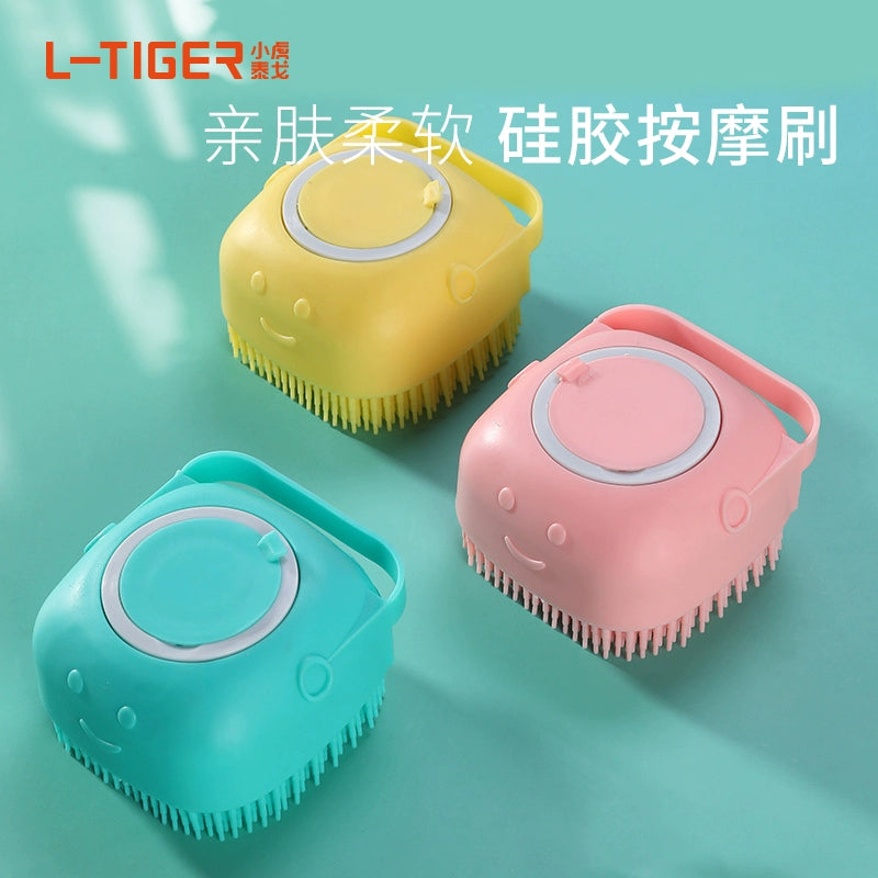 Pet Dog Bath Brush Cat Bath Special Brush Silicone Massage Brush Cleaning Gadget Bath Supplies for Dogs