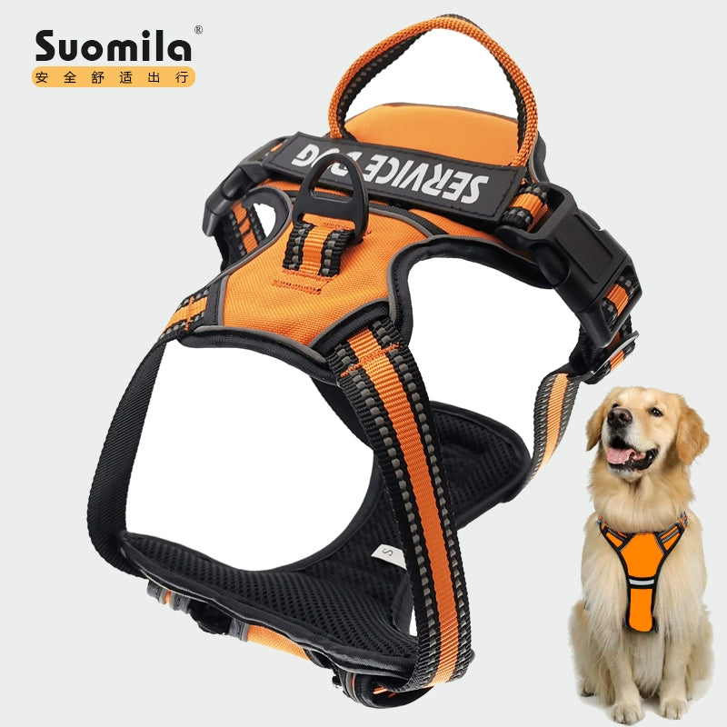 Suomila Dog Breast Strap Vest-Style Large Dog Explosion-Proof Shiba Inu Golden Retriever Small and Medium Walking Dog Towing Rope