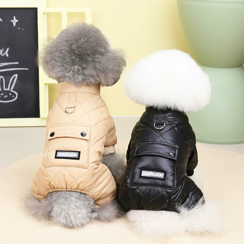 Dog Clothes Winter New Lucky Four-Leg Cotton-Padded Clothes Teddy Bichon Small Size Dogs Pet Thickened Four-Leg Autumn and Winter Clothes