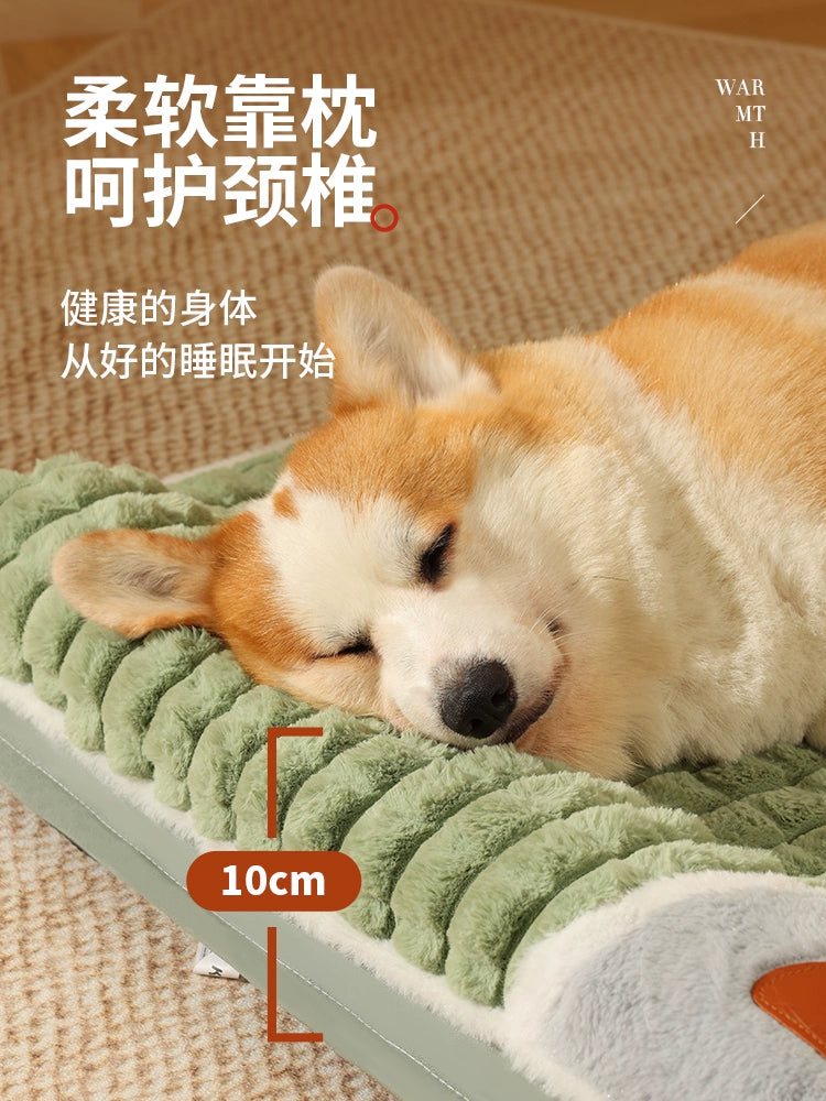 Dog Mat Winter Warm Sleep Removable and Washable Kennel Mat Winter Pet Bed All Year Round Neutral Mattress Cat