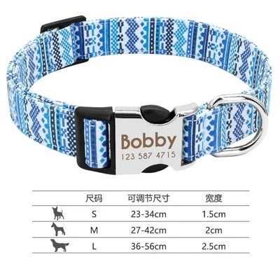 Dog Collar Pet Tag Puppy Cat Nameplate ID Collars Adjustable