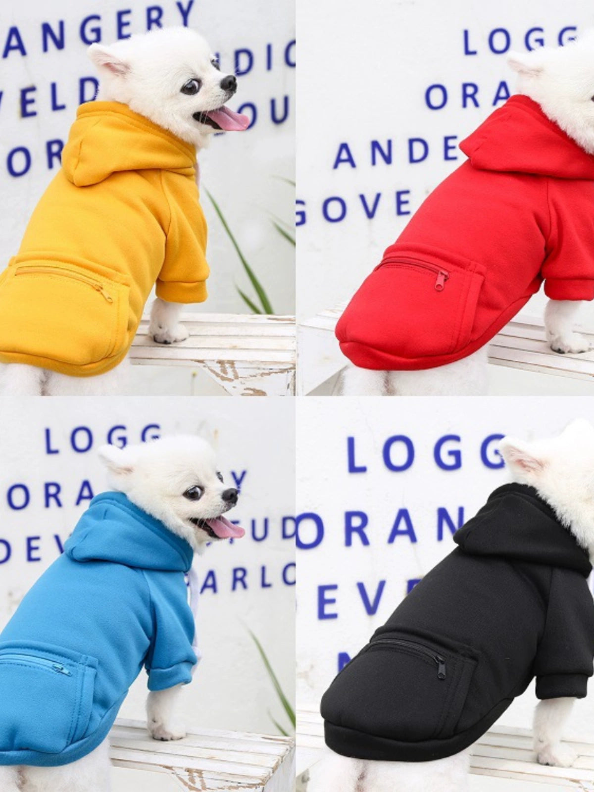 Small and Medium Dogs Dog Cat Pet Zipper Pocket Sweatshirt Trendy Teddy/Pomeranian Jarre Aero Bull Products for Autumn and Winter Clothes