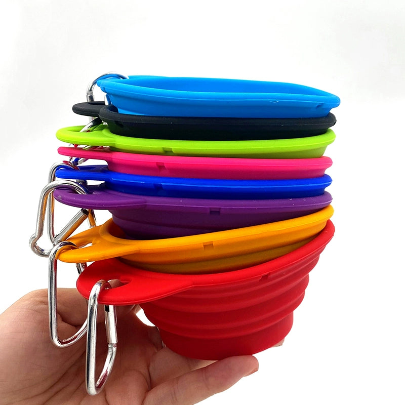 Pet Dog Silicone Foldable Bowl Outing Drinking Bowl Portable Dog Bowl Outdoor Drinking Water Travel Supplies Dog Food Bowl