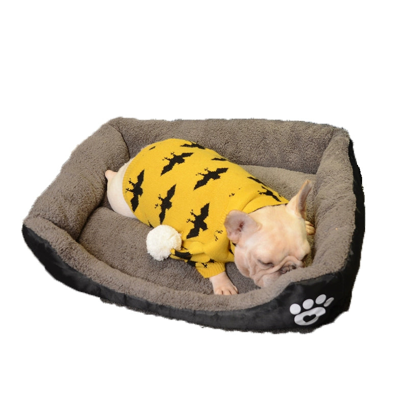 Pet Nest Kennel Autumn and Winter Warm French Bucket Pug Teddy Nest Mat Small Dog Medium and Large Dog Sleeping Mat Pet Supplies