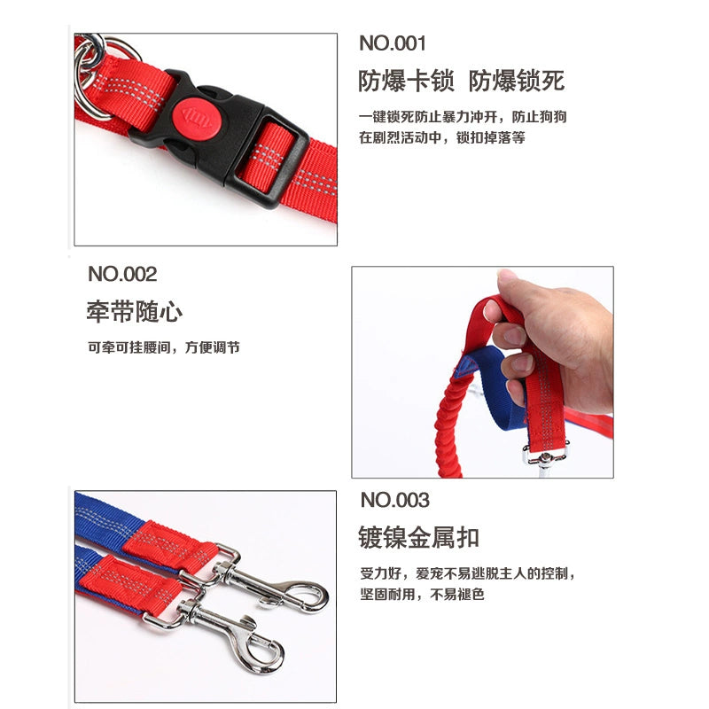 Dog Traction Rope Dog Leash Multifunctional Hands Liberation Explosion-Proof Large Dog Big Dog Running Walking Dog Walk the Dog