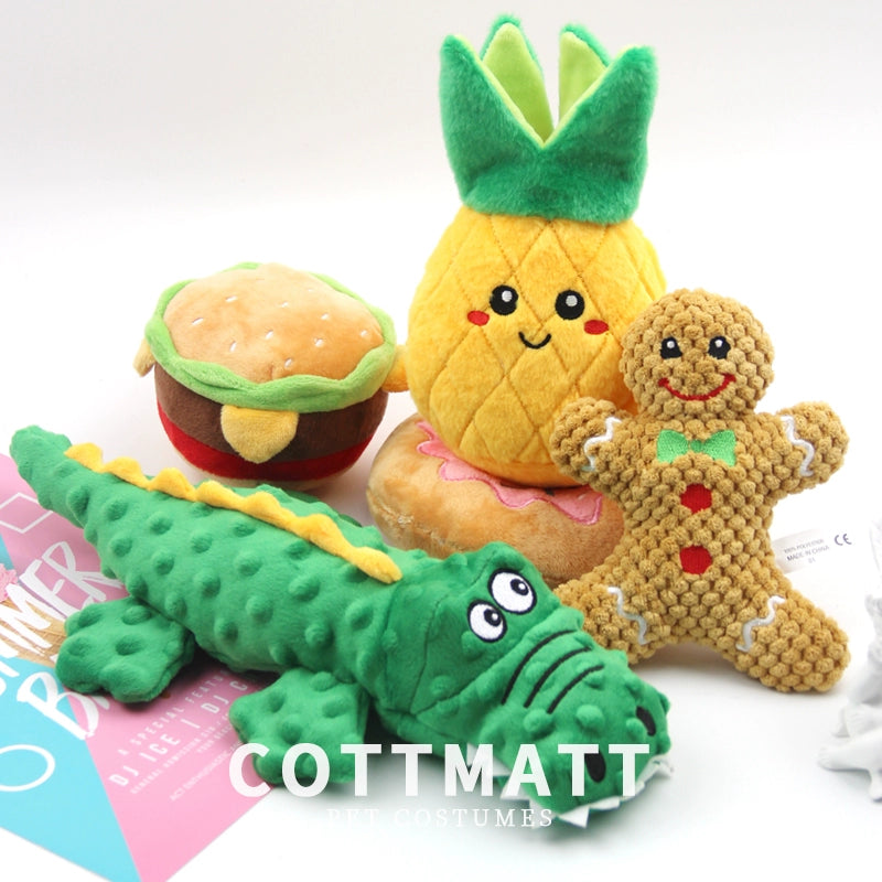 Ketmart | Cat Dog Pet Soft Toys Cartoon Animal Fruit Christmas Press Sound Toy