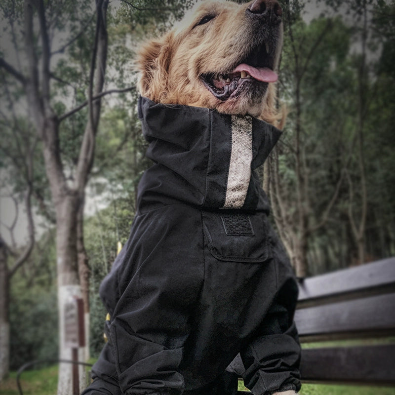 Dog Raincoat Four-Legged All-Inclusive Medium Large Dog Poncho Golden Retriever/Border Collie Shell Jacket Waterproof Original Pet Raincoat