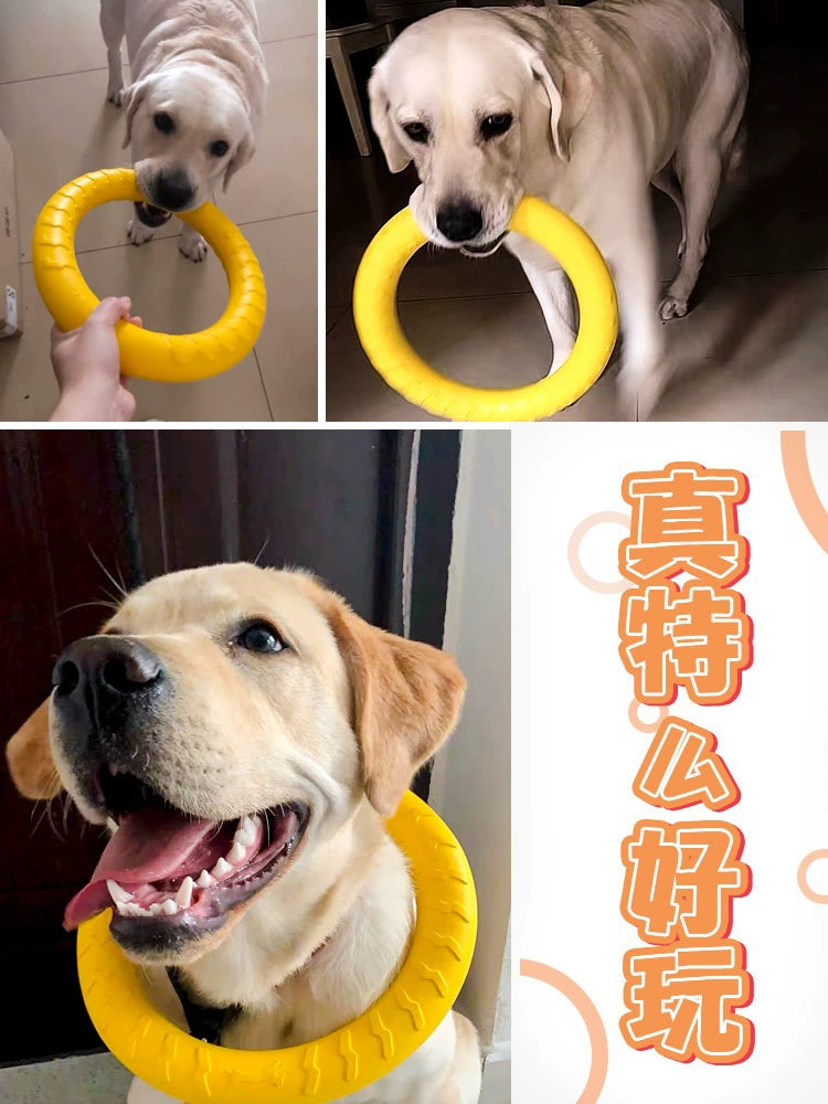 Dog Toy Large Dog Interactive Ring Golden Retriever Labrador Pull Ring Dog Ball Molar Bite-Resistant Dog Relieving Stuffy Handy Gadget