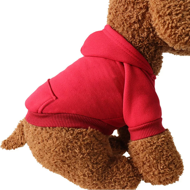 Pet Hooded Sweater Hand Fleece Autumn and Winter Clothes Dog Hooded Sweater Warm Pet Two-Legged Clothes