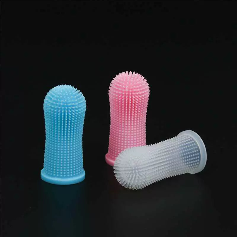 2023 New Pet Silicone Finger Toothbrush Sanitary Cat Dog Finger Stall Cleaning Toothbrush Anticavity