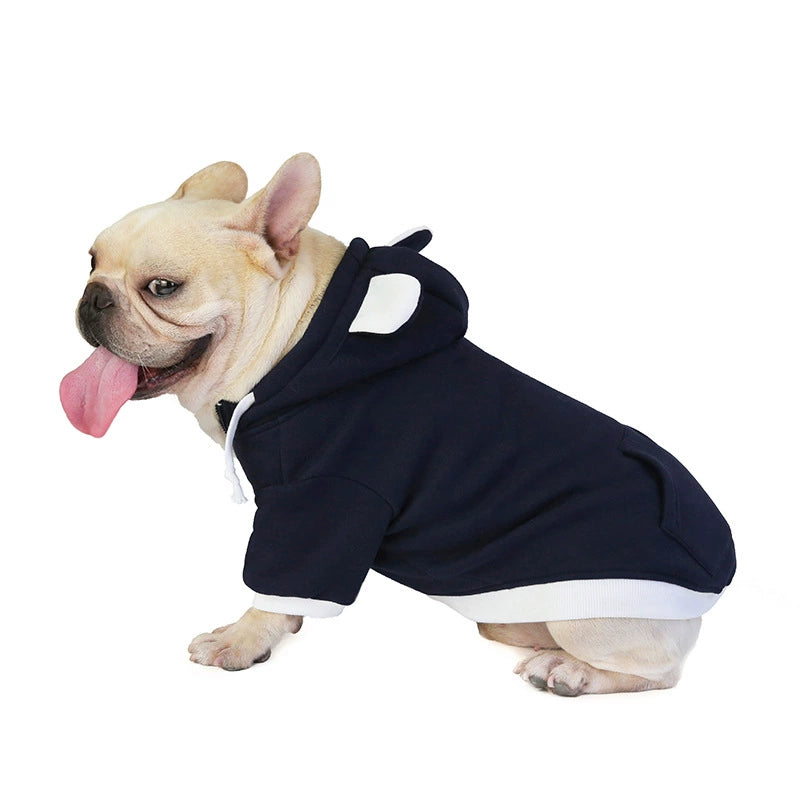 Pet Sweatshirt Jarre Aero Bull Hooded Autumn and Winter Clothes Teddy Bichon Schnauzer Small Size Dogs Woolen Cotton Heattech Dog Clothes