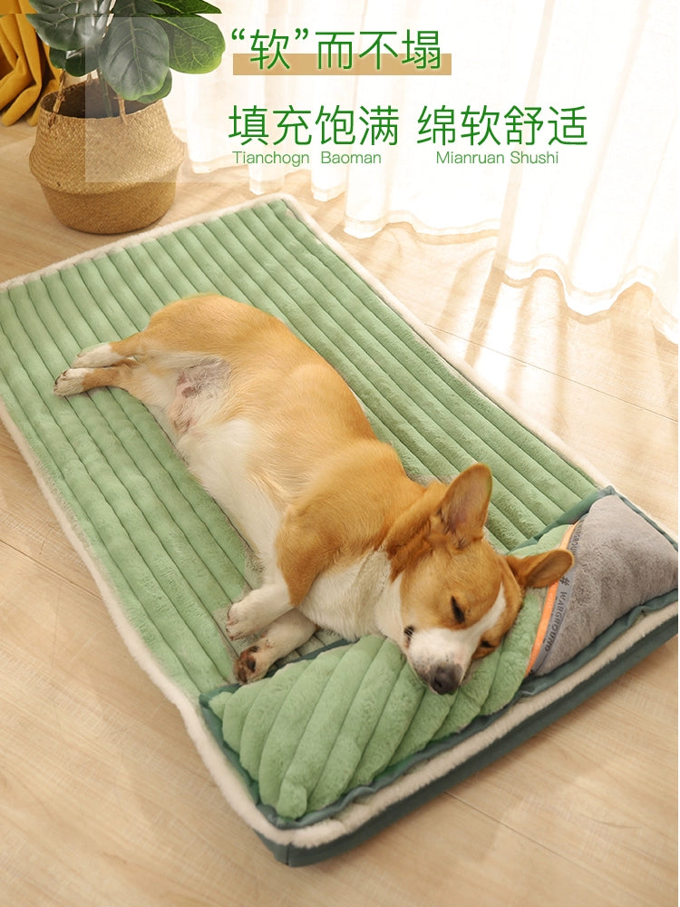 Dog Mat Dog Mattress Winter Warm Winter Anti-Bite Mattress for Sleeping Removable and Washable Kennel Mat for Pet